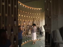 ชั้นวางไวน์ Pvd Plating Titanium Black Color Stainless Steel Wine Cabinet