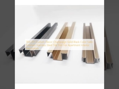 304 201 เครื่องประดับตามสั่ง ชามเปี้ยนทอง สีดํา ซาติน จัดการ สแตนเลส Tile Trim สําหรับอพาร์ทเมนต์ตกแต่งภายใน