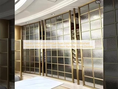 สีโรงงาน ทองคําโบราณ โรสทอง สายผมแปรง คลาสสิก 304 สแตนเลส Screen Partition Room Dividers