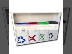 OEM กระปุกขยะสแตนเลส ผลิตภัณฑ์โลหะสแตนเลสที่กําหนดเองสําหรับกลางแจ้ง