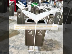 OEM รับทําตามความต้องการของสแตนเลส bin ขยะสแตนเลส สินค้าโลหะสําหรับกลางแจ้ง