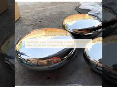 ประติมากรรมสแตนเลส 316L เคลือบผงสีเทาเงินทองสำหรับตกแต่งภายนอก