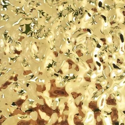 กระจกสีทองระลอกน้ำสแตนเลสแผ่นสำหรับตกแต่งเพดาน