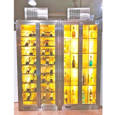 OED Custom Commercial Stainless Steel Wine Cabinets ระบบควบคุมอุณหภูมิ สําหรับบาร์โรงแรม