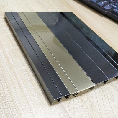 Decorative Metal Stainless Steel Tile Trim U Shaped HL Polished 0.35mm To 1.2mm