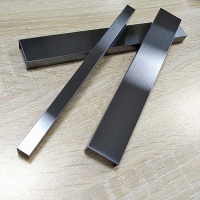 Hairline Color Stainless Steel Tile Trim 12*2438mm For Decorative Wall