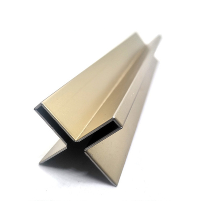 Architectural Stainless Steel Corner Trim Profile Hairline Brass 316L 0.95mm