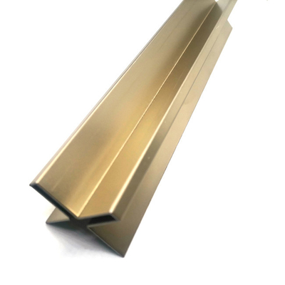 Architectural Stainless Steel Corner Trim Profile Hairline Brass 316L 0.95mm