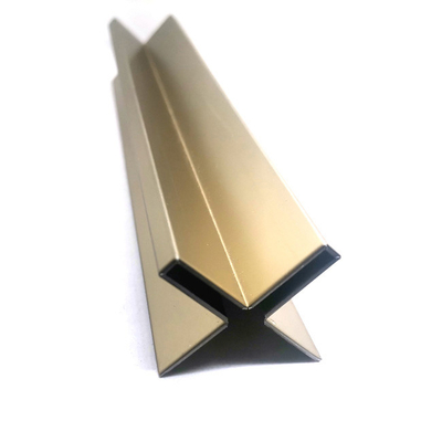 Architectural Stainless Steel Corner Trim Profile Hairline Brass 316L 0.95mm