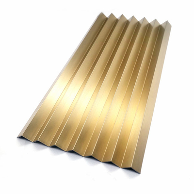 Zr Brass Color Stainless Steel Tile Trim Continuous 90 Degree Triangle