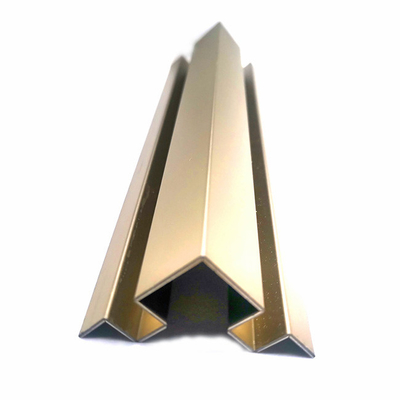 Antiwear Metal Corner Profile Stainless Steel Trim Strip  Brass Tile Edge Trim 10mm 20mm For Glass Partition