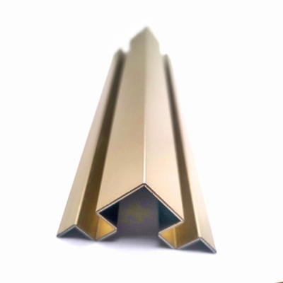 Antiwear Metal Corner Profile Stainless Steel Trim Strip  Brass Tile Edge Trim 10mm 20mm For Glass Partition
