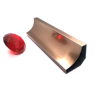 Arc Shaped Stainless Steel Trim Strips Rose Gold Hairline 10mm 40mm