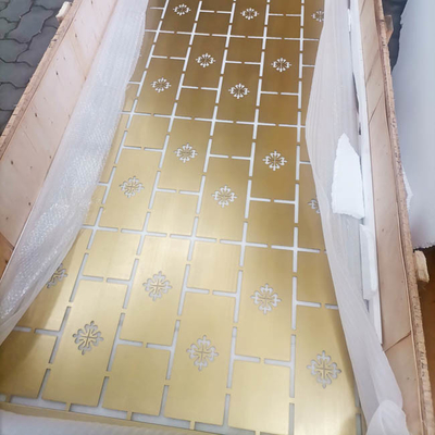 Decorative ASTM 316 Stainless Steel Screen Partition Zr-Brass Laser Cut Divider
