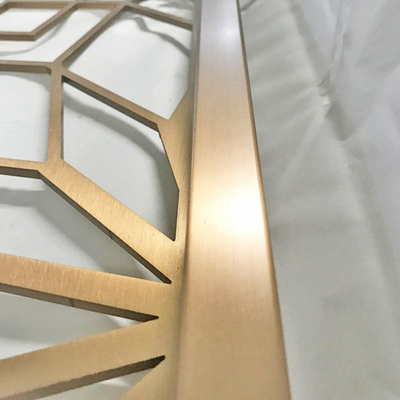 SUS304 Metal Stainless Steel Screen Partition Hairline H3m Rose Gold Room Divider