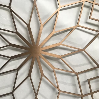 SUS304 Metal Stainless Steel Screen Partition Hairline H3m Rose Gold Room Divider