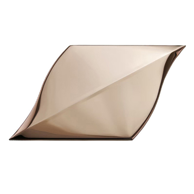 GB SUS304 Leaf Shaped Mosaic Tiles Gold Metallic Backsplash Bead Blasted