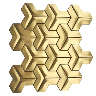 AISI 201 304 Bathroom Rose Gold Mosaic Tiles Hairline Polished Finished