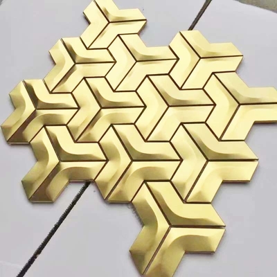 AISI 201 304 Bathroom Rose Gold Mosaic Tiles Hairline Polished Finished