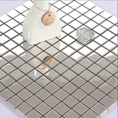 Hairline Rectangle Metal Stainless Steel Mosaic Tiles Backsplash Wearproof