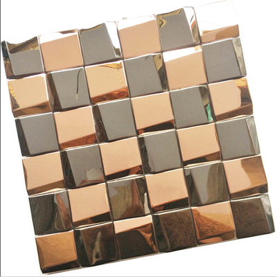 292x292mm Metal 3D Curved Stainless Steel Mosaic Tiles Wall Decor PVD Plated