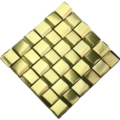 292x292mm Metal 3D Curved Stainless Steel Mosaic Tiles Wall Decor PVD Plated