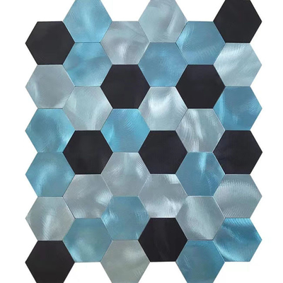 Vibration Metal Hexago Aluminium Mosaic Tiles Antirust 12*12in