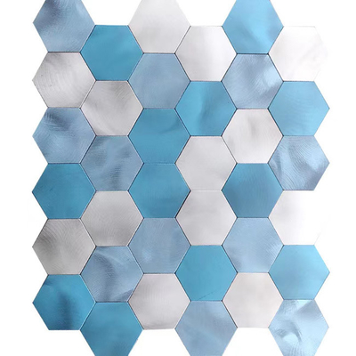 Vibration Metal Hexago Aluminium Mosaic Tiles Antirust 12*12in