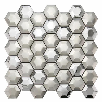 Mirror Gold Silver Black Stainless Steel Mosaic Tiles 3D Hexagon Rustproof AISI