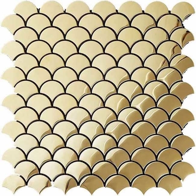 Shell Shape Metal Brushed Stainless Steel Mosaic Tiles ASTM 304 305x305mm