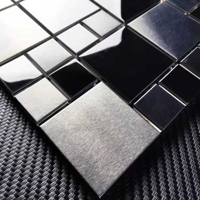 30x30cm Square Black Stainless Steel Mosaic Tile Metal Mosaic Backsplash