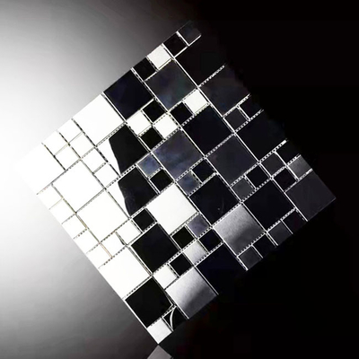 30x30cm Square Black Stainless Steel Mosaic Tile Metal Mosaic Backsplash