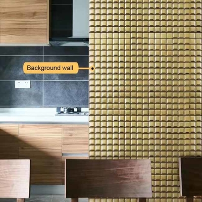 Small Cube Gold PVD Stainless Steel Mosaic Tiles For Wall Decoration 30.5x30.5cm