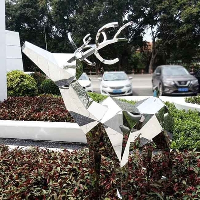 ISO Animal Mirror Polished Stainless Steel Sculptures Silver