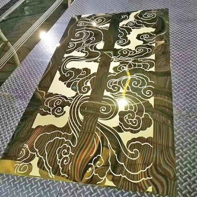 Custom Etched Mirror 8K Gold Color Stainless Steel Sheet for Elevator