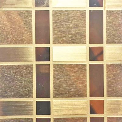 ราคาดี ลวดลายสี่เหลี่ยมผืนผ้าเส้นผมบางส่วนแกะสลักกระจกสีสแตนเลสแผ่น ออนไลน์