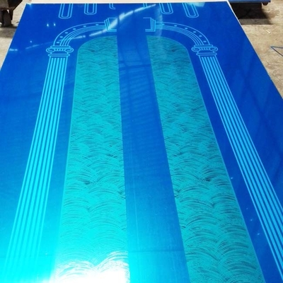 Classical Style Partial Bead Blasted Etched Mirror Color Stainless Steel Sheet