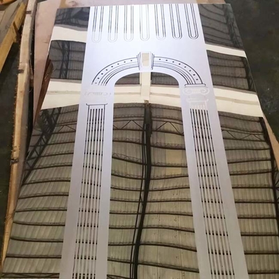 Classical Style Partial Bead Blasted Etched Mirror Color Stainless Steel Sheet
