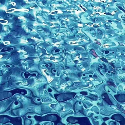 Sapphire Blue Color Water Ripple Stamped Stainless Steel Sheet