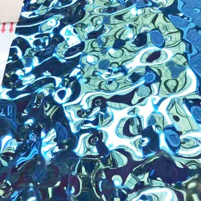 Sapphire Blue Color Water Ripple Stamped Stainless Steel Sheet