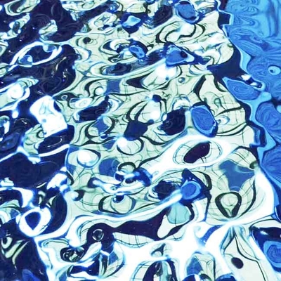 Sapphire Blue Color Water Ripple Stamped Stainless Steel Sheet