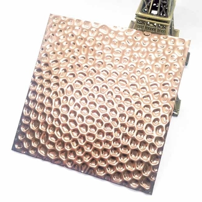 Rose Gold Color Stainless Steel Sheet Embossed Honeycomb