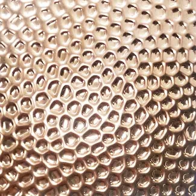 Rose Gold Color Stainless Steel Sheet Embossed Honeycomb