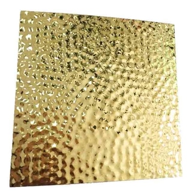 Gold Color Embossed Stainless Steel Sheet Honeycomb Pattern