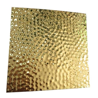 Gold Color Embossed Stainless Steel Sheet Honeycomb Pattern