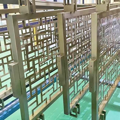 AISI 304 Stainless Steel Screen Partition 3mm Brass Room Divider