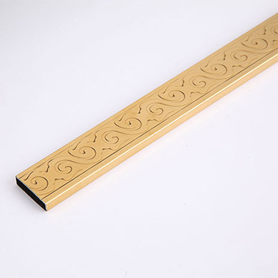 Golden Sandblasted Embossed SS 304 Rectangular Tube Box Section 0.3mm