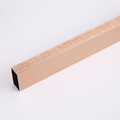 Golden Sandblasted Embossed SS 304 Rectangular Tube Box Section 0.3mm