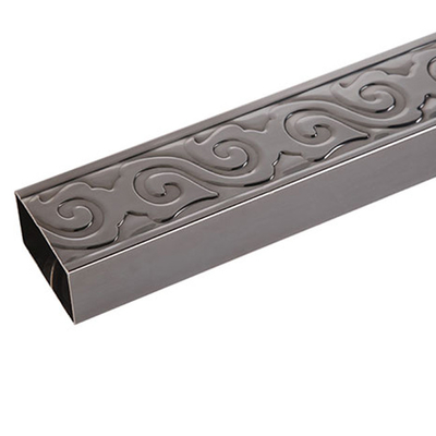 Golden Sandblasted Embossed SS 304 Rectangular Tube Box Section 0.3mm