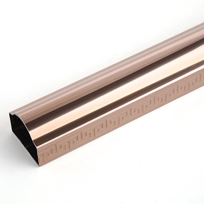 Black Arc Rectangle Stainless Steel Embossed Pipe 5800mm 6000mm